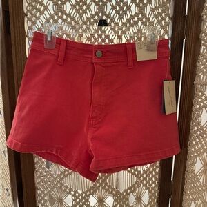 Universal Thread Coral Red High-Rise Jean Shorts